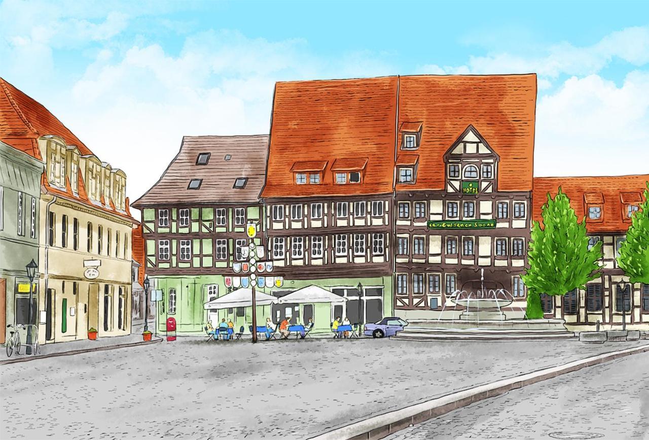 Hotel Zur Goldenen Sonne 크베들린부르크 외부 사진